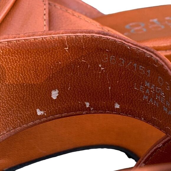 Franco Sarto Orange/tan Heels Pumps Statement Shoe Heeled Sandals Buckle 10 - Picture 10 of 15